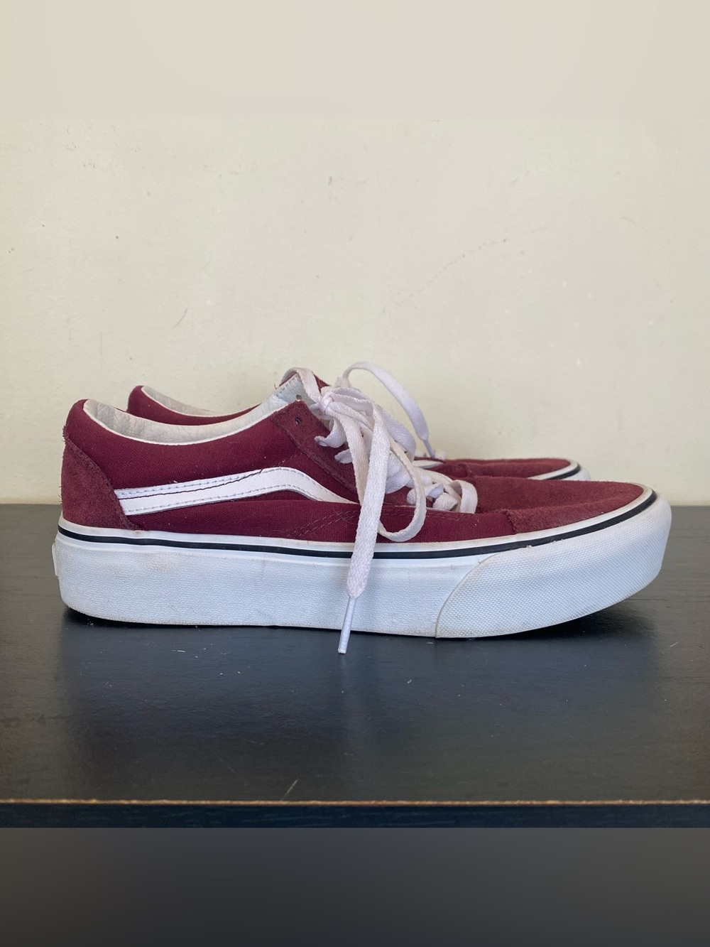 Vans Old Skool Sneakers Maroon Suede Canvas Men 8 Women 9.5 Shoes Skate Skater